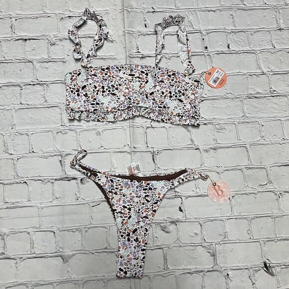 NWT B. Swim Barbados Terrazzo Set Bikini XS - Picture 2 of 3